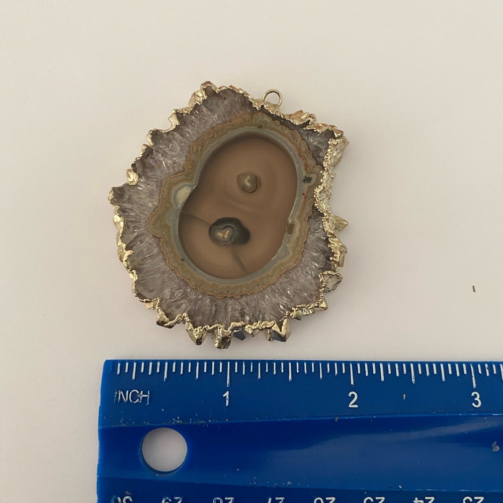 Natural Large Amethyst Slice Pendant